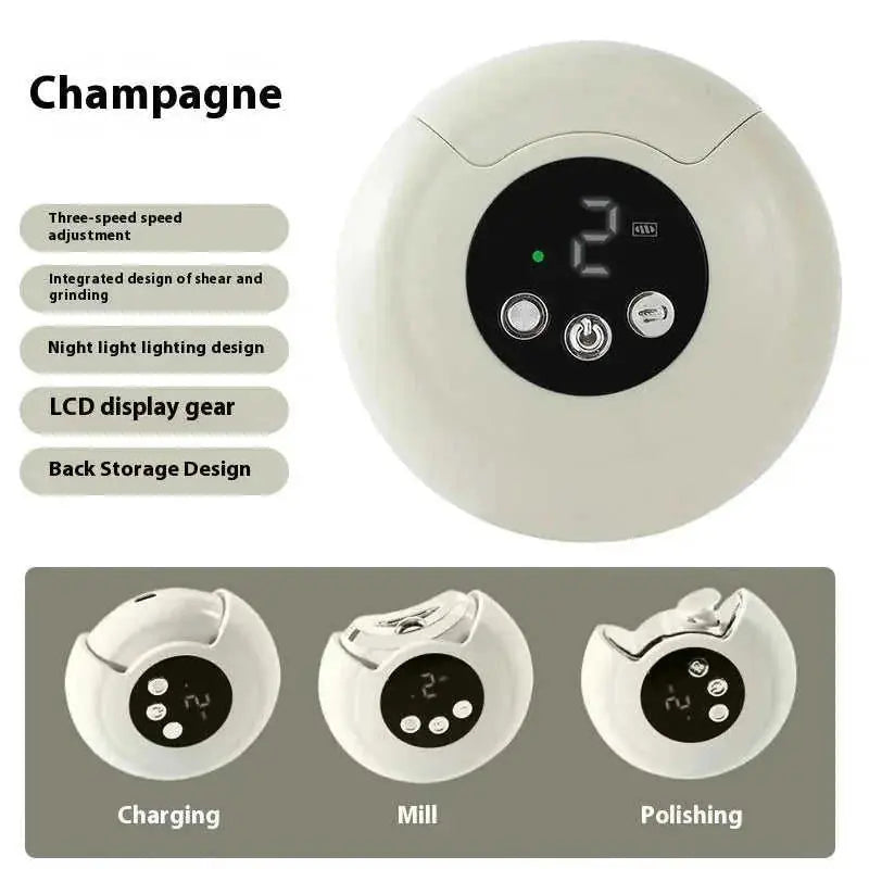 Electric Nail Clippers Household Multi-function Anti-splash Nail Piercing Device White English - available style options