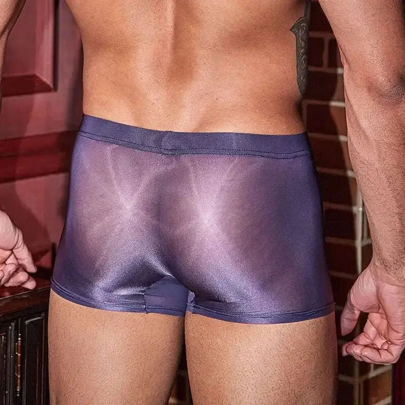 Men's Ultra-Thin Breathable Briefs - Silky Nylon Underwear Dark Gray - alternative view