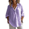 Fashion Long-sleeved Lapel Pullover Shirt Casual Loose Solid Color T-shirt Tops Women's Clothing Meifu Market