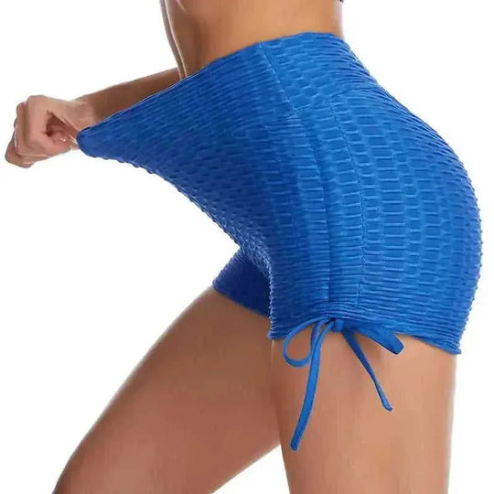 butt-lifting shorts | high-waisted gym shorts | textured workout shorts | energy saving