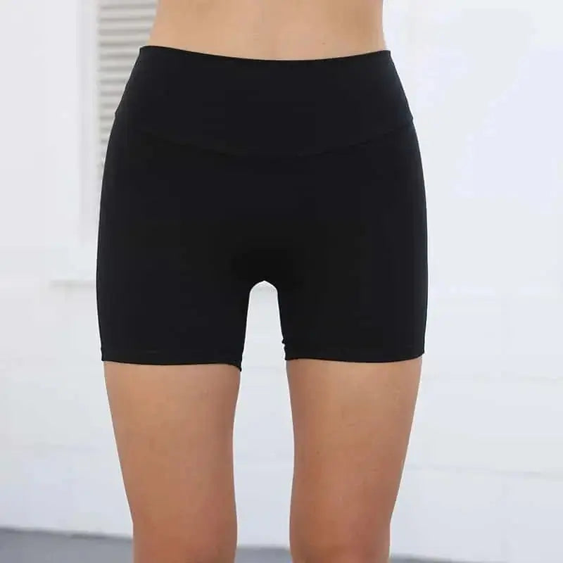 high waist yoga shorts with pockets | quick dry fitness shorts for women | hip lifting workout shorts | energy saving