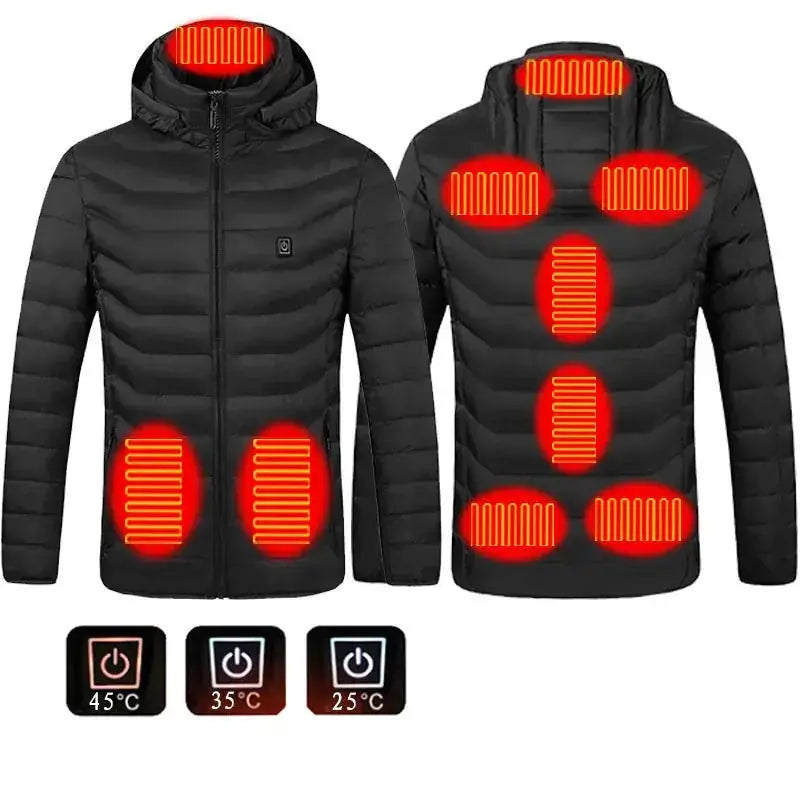heated jacket for men | usb powered heated coat | electric thermal clothing | ultrasonic cleaning