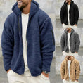 men fleece jacket | double-sided zipper coat | plush hooded jacket | energy saving