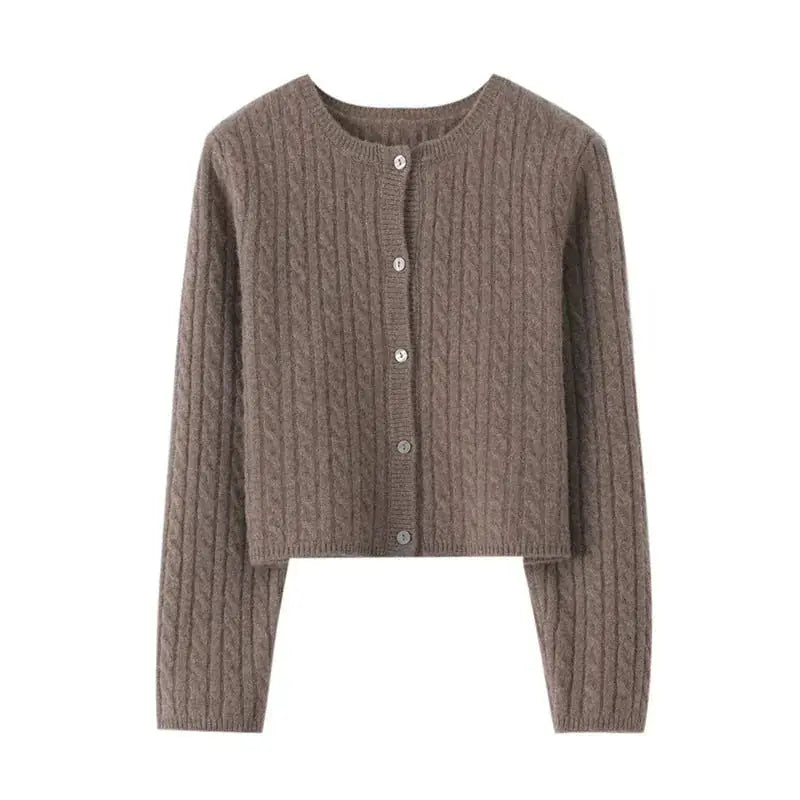 Knitted Small Twisted Cashmere Cardigan Suspender Skirt Two-piece Suit - how to style a twisted knit cardigan with a suspender skirt