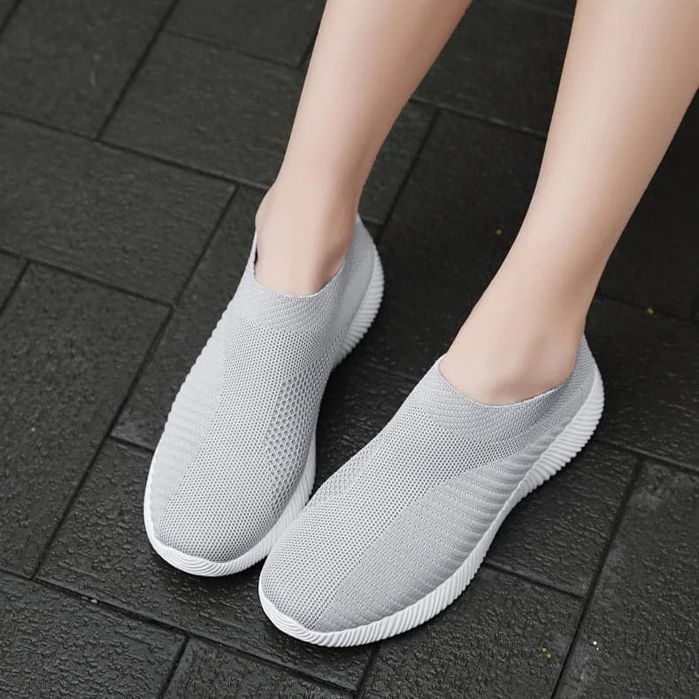 stretch mesh flats | breathable slip-on shoes | soft sole footwear | ultrasonic cleaning