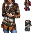 woolen coat women | mid-length wool coat | printed long sleeve coat | energy saving