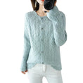 pure cashmere cardigan | round neck hollow jacket | lightweight cashmere sweater | energy saving