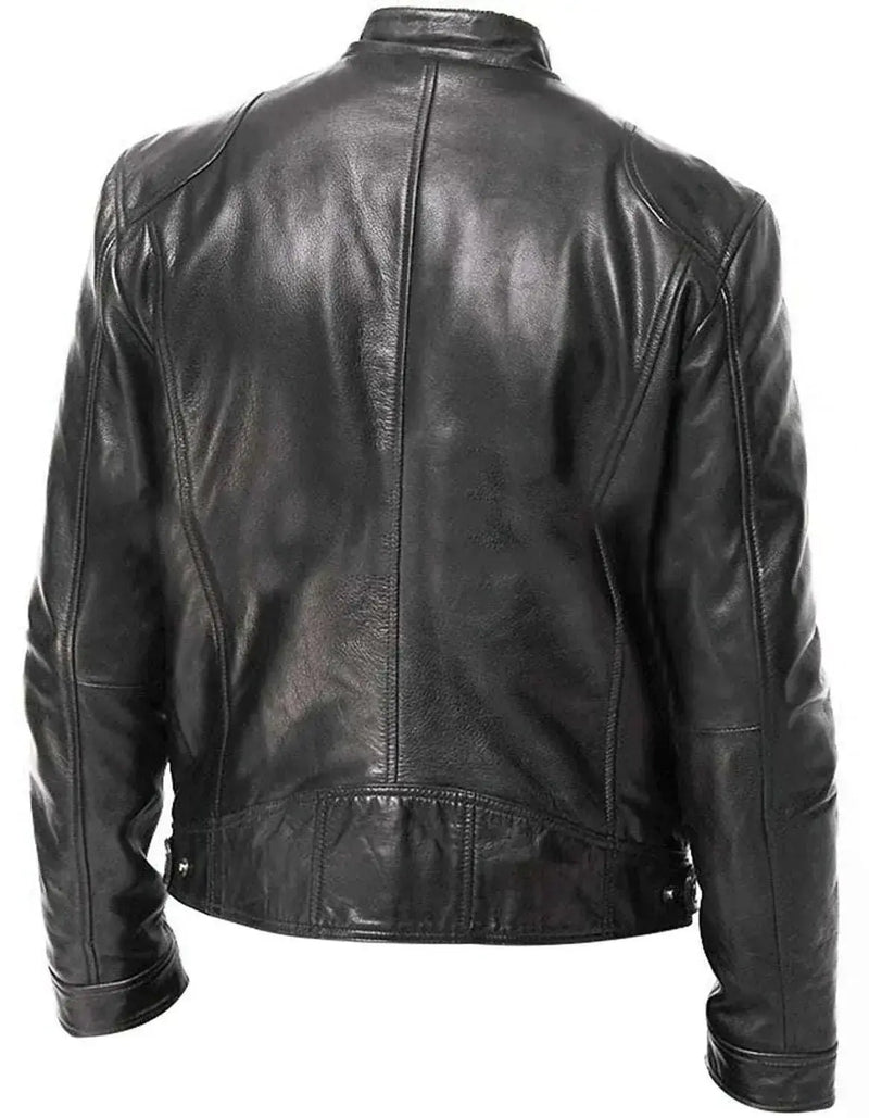 men pu leather jacket | slim fit leather jacket | fashionable mens outerwear | ultrasonic cleaning