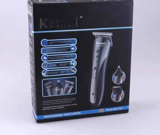 KEMEI 4-in-1 Rechargeable Hair Clipper - Waterproof Beard Trimmer Set