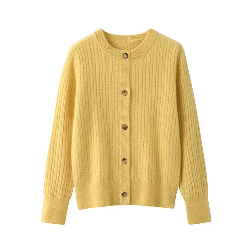 soft cashmere sweater | round neck cardigan | knitted sweater coat | ultrasonic cleaning