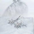 sterling silver earrings | zirconia snowflake jewelry | leverback dangle earrings | energy saving