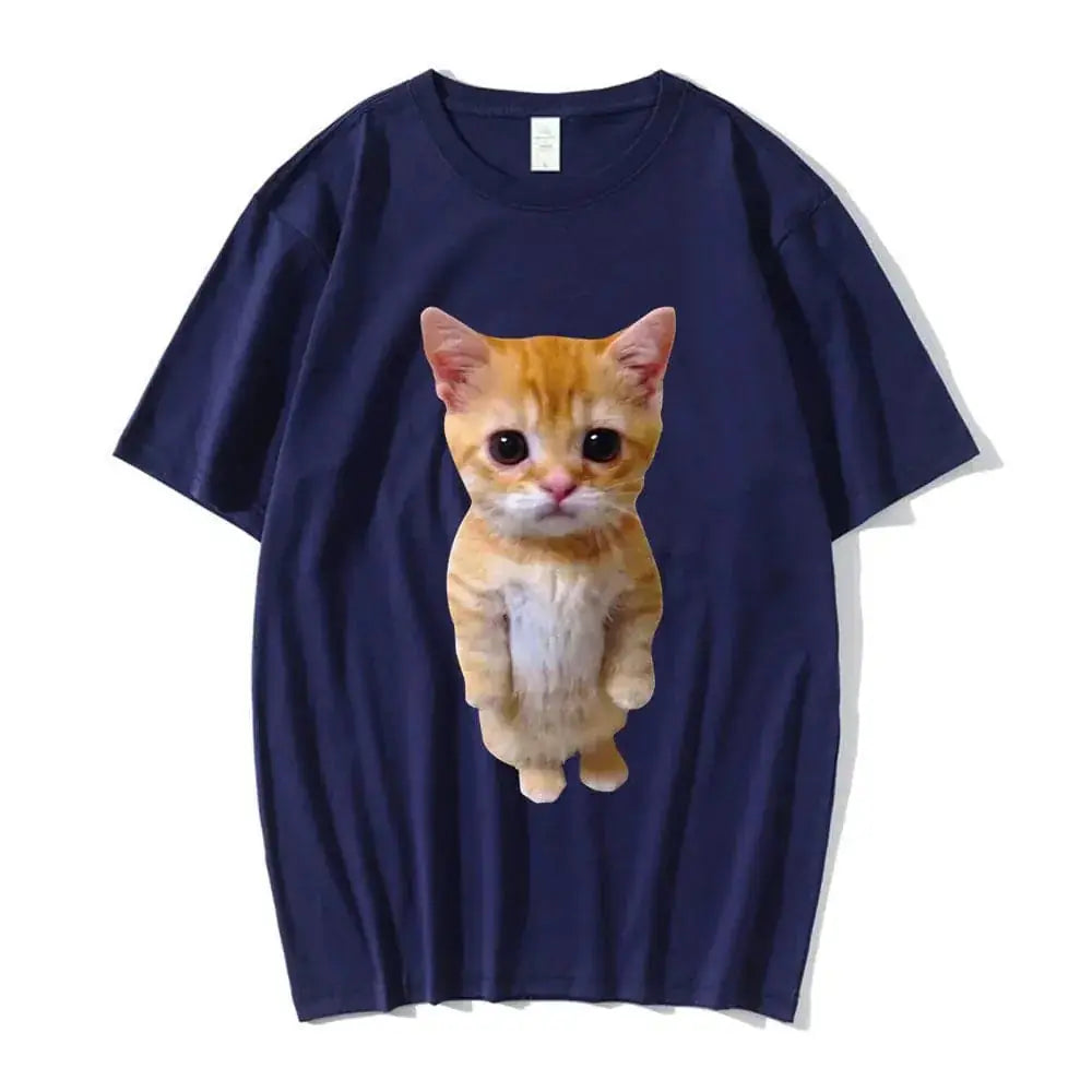 El Gato Meme Sad Crying Cat Munchkin Kitty Yellow - front view clothes