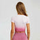 seamless crop top | gradient button shirt | short sleeve blouse | energy saving