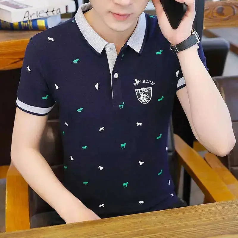 breathable cotton fabric | classic lapel polo shirt | slim fit mens shirt | energy saving