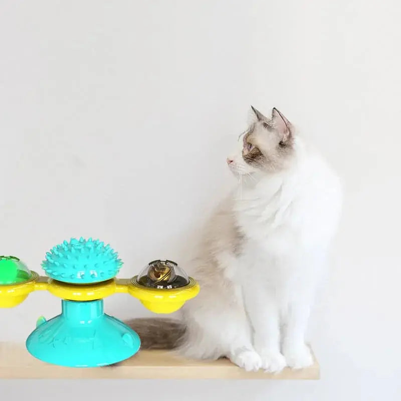 rotating cat toy | multi-function scratching post | interactive pet toy | energy saving