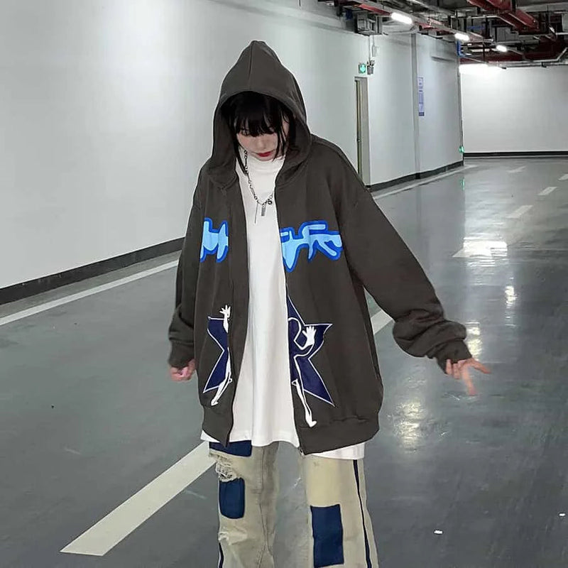 womens printed hooded cardigan | lightweight sweater for women | long sleeve open front cardigan | energy saving