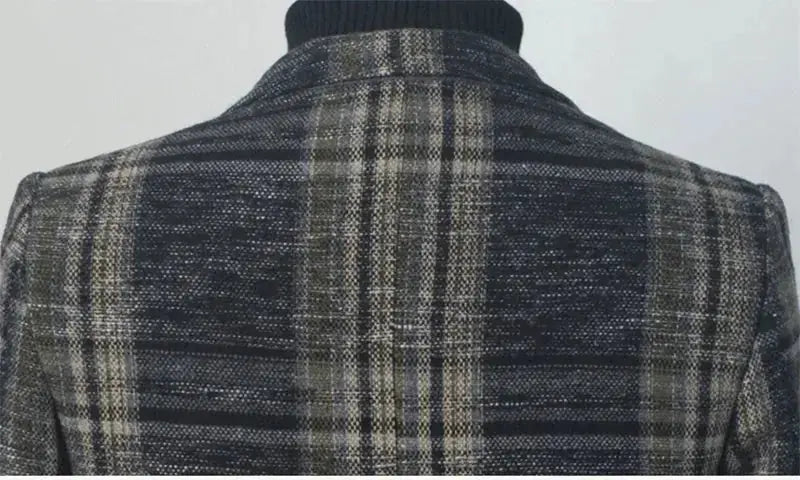 slim fit plaid blazer | mens tailored blazer | lightweight wool blend blazer | energy saving