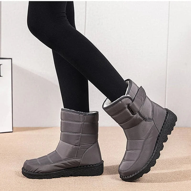 waterproof snow boots | warm plush lining | low heel ankle boots | energy saving