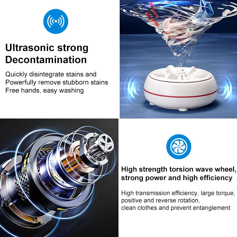 portable turbine washing machine | compact mini washer | lightweight laundry appliance | energy saving