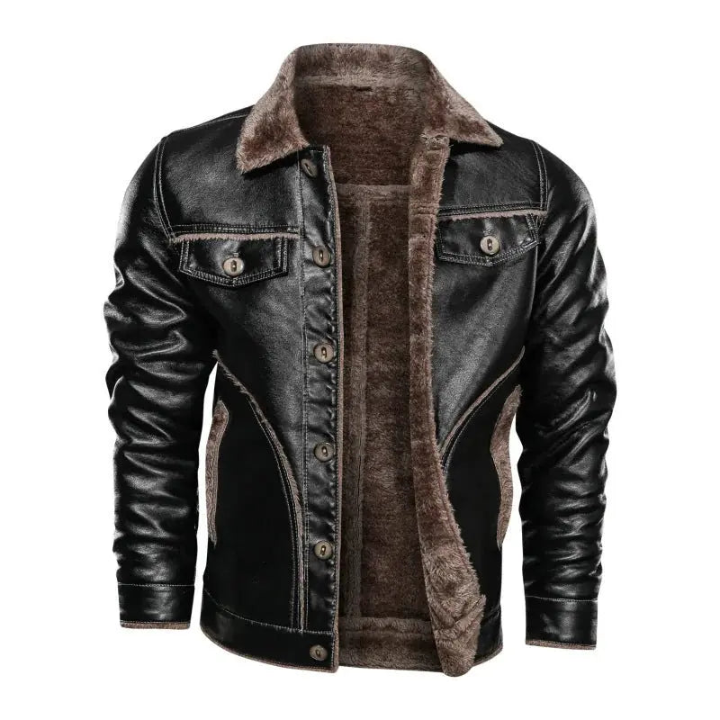 premium leather biker jacket | genuine cowhide motorcycle jacket | classic black leather jacket | energy saving