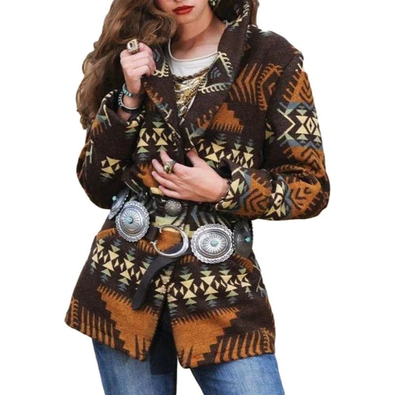 woolen coat women | mid-length wool coat | printed long sleeve coat | ultrasonic cleaning