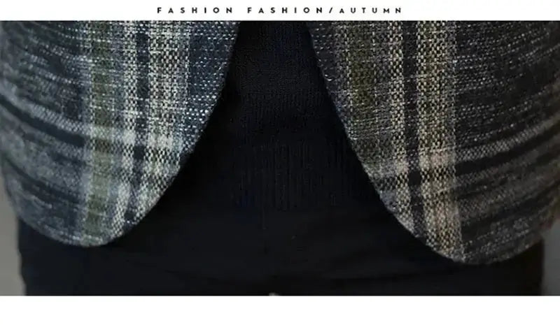 slim fit plaid blazer | mens tailored blazer | lightweight wool blend blazer | ultrasonic cleaning