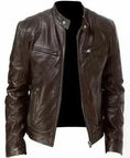 men pu leather jacket | slim fit leather jacket | fashionable mens outerwear | ultrasonic cleaning
