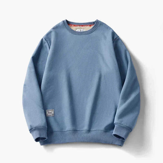 Winter Fleece Sweatshirt Warm Round Neck Pullover Top For Men Solid Color Sweater Boys Teenagers Clothing Meifu Market