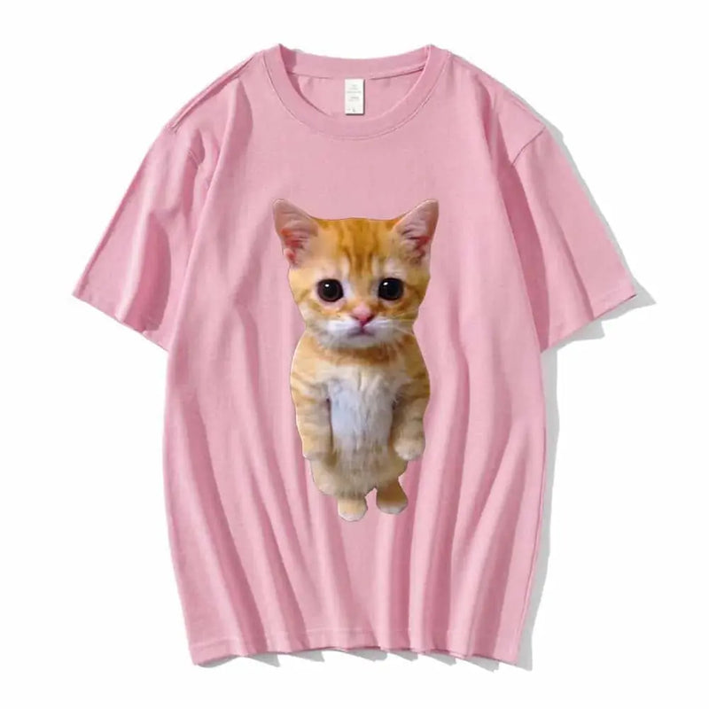sad crying cat t-shirt | munchkin kitty graphic tee | soft cotton cat meme shirt | energy saving
