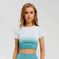seamless crop top | gradient button shirt | short sleeve blouse | energy saving