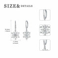 sterling silver earrings | zirconia snowflake jewelry | leverback dangle earrings | energy saving