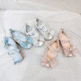 Spring New Girls' Single Shoes Cute Bow Rhinestone Soft Sole Flat Shoes 