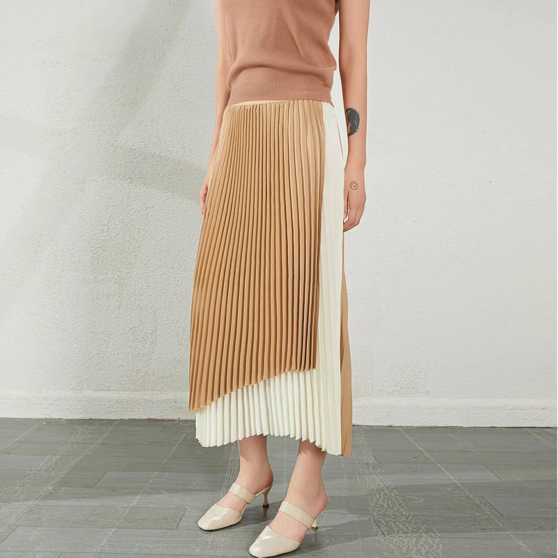 high-waisted chiffon skirt | summer women skirt | irregular hem skirt | ultrasonic cleaning