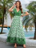 lightweight floral maxi dress | breathable summer dress | v-neck bohemian dress | energy saving