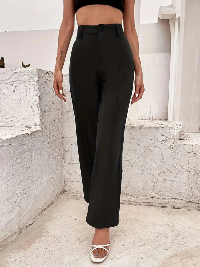high-waisted wide-leg pants | straight leg casual pants | comfortable commuting pants | energy saving