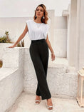 high-waisted wide-leg pants | straight leg casual pants | comfortable commuting pants | ultrasonic cleaning