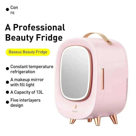 makeup refrigerator for skincare | mini beauty fridge | cosmetic storage cooler | ultrasonic cleaning