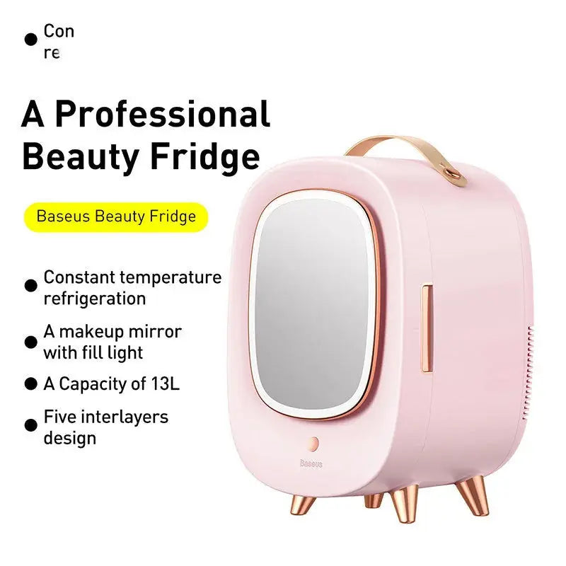 makeup refrigerator for skincare | mini beauty fridge | cosmetic storage cooler | ultrasonic cleaning