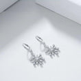 sterling silver earrings | zirconia snowflake jewelry | leverback dangle earrings | ultrasonic cleaning