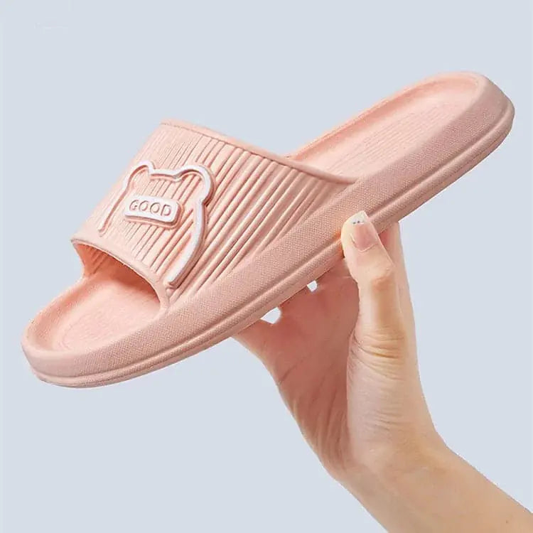 cartoon bear slippers | eva foam house shoes | lightweight bathroom slippers | ultrasonic cleaning