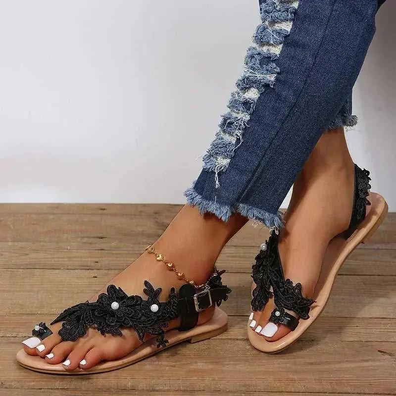 bohemian lace sandals | floral ankle strap sandals | beach wedding shoes | ultrasonic cleaning