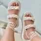 strappy sandals for women | candy color flats | woven summer shoes | ultrasonic cleaning