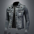 stretch denim jacket for men | slim fit denim jacket | lightweight stretch denim | energy saving