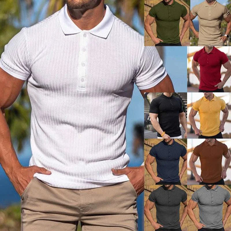 slim-fit polo shirt | mercerized cotton fabric | breathable short-sleeve shirt | energy saving