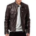 men pu leather jacket | slim fit leather jacket | fashionable mens outerwear | energy saving