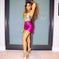 casual halter dress | three-color stitching dress | crop short dress | energy saving