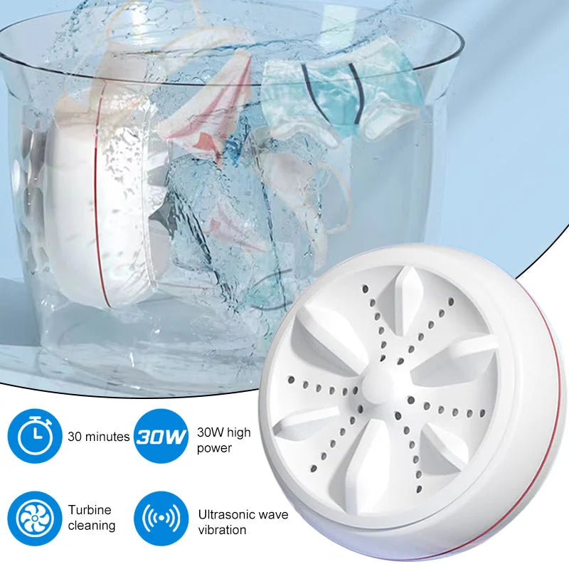 portable turbine washing machine | compact mini washer | lightweight laundry appliance | ultrasonic cleaning