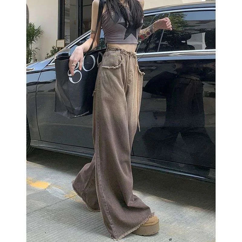 high-waisted wide leg pants | drawstring waistband pants | straight leg trousers | energy saving