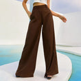 high-waisted wide leg pants | loose fit womens pants | colorful fashion trousers | energy saving