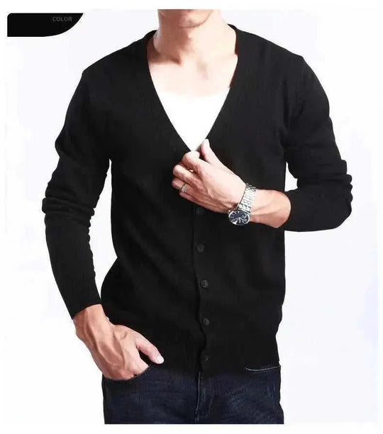 luxury cashmere cardigan | premium mens sweater coat | soft cashmere blend | energy saving